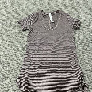 Lululemon Athletica Pink and Black Striped Top